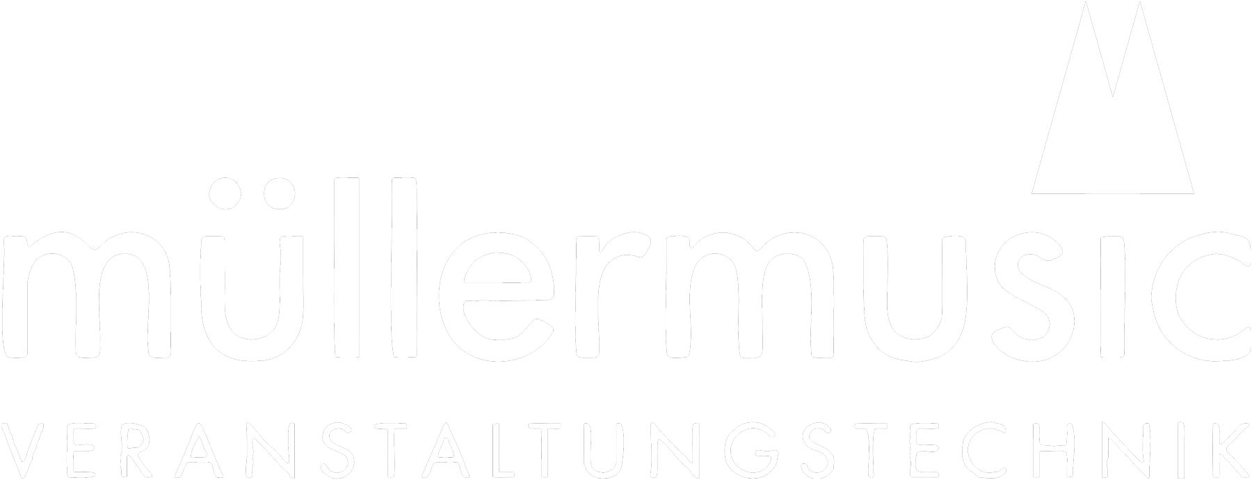 Logo von müllermusic Veranstaltungstechnik mit stilisiertem doppeltem M Symbol.